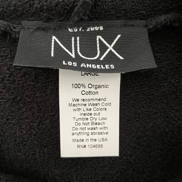 🌸SOLD🌸 NWT NUX | Seams Great Black Long Sleeve Cropped Sweatshirt Hoodie Large - Picture 8 of 9
